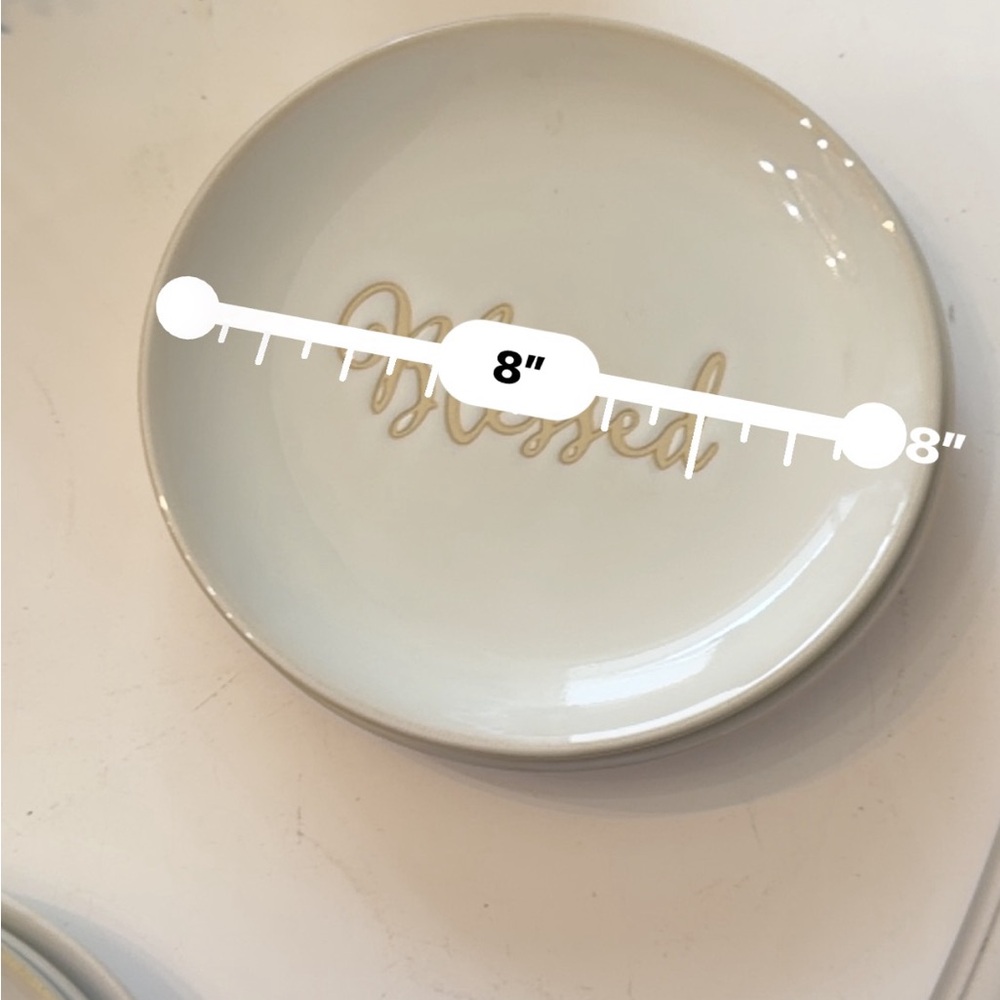 Blessed and 'Grateful' Dinner Plates set of 5! Better Homes And Gardens Cream. - Picture 4 of 7